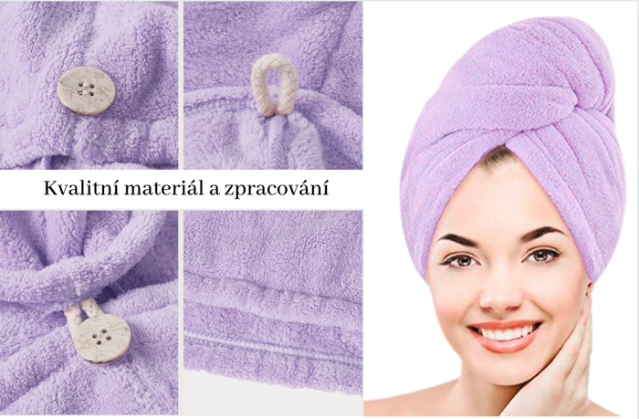 Rychleschnoucí ručníkový turban fialový Rychleschnoucí ručníkový turban fialový