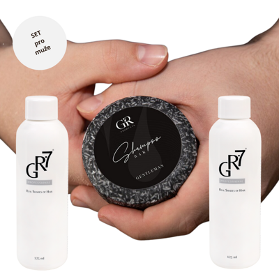 Set pro muže: GR-7 proti šedinám + tuhý šampon Gentleman 