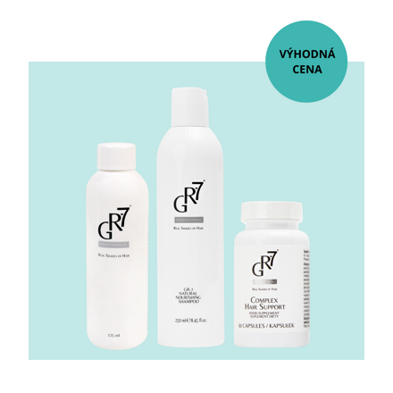 GR-7 Professional proti šedinám + vitamínový komplex HAIR SUPPORT + výživný šampon 