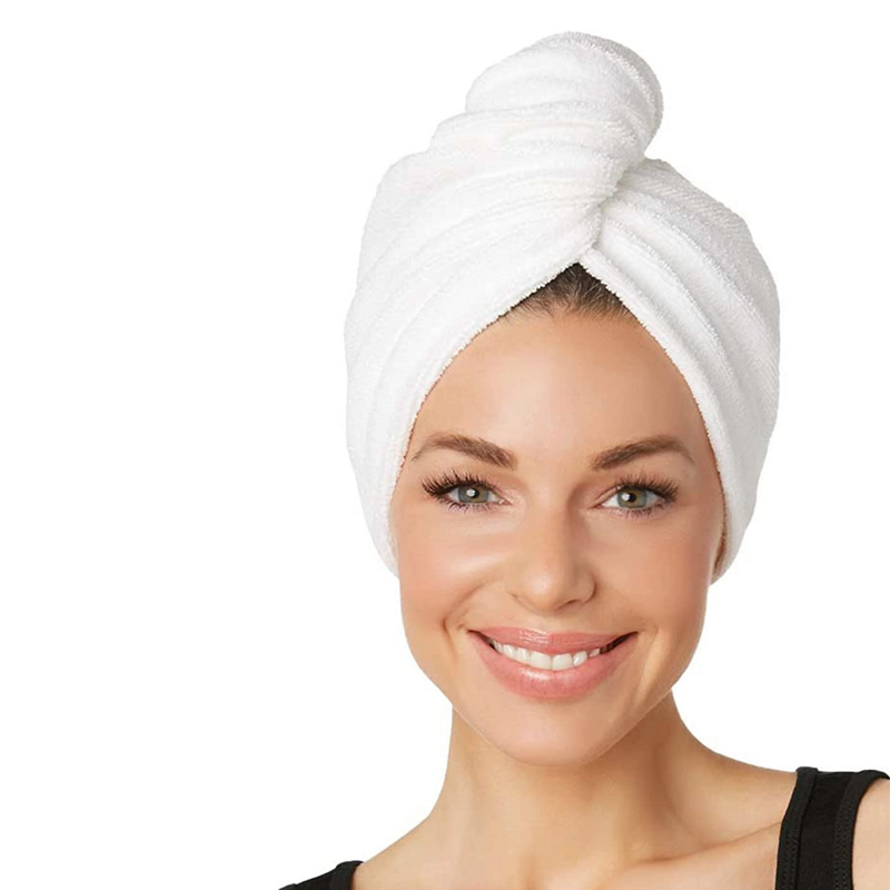 Rychleschnoucí ručníkový turban na vlasy - bílý Rychleschnoucí ručníkový turban na vlasy - bílý