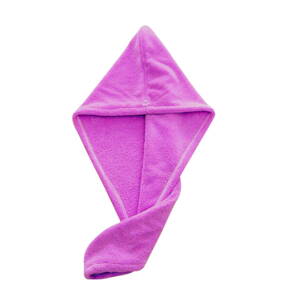 Rychleschnoucí ručníkový turban na vlasy - fialový