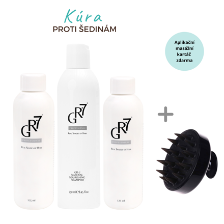 Kúra na odstranění šedin GR-7 Professional - 2 x tonikum + šampon