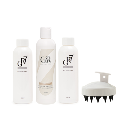 SET proti šedivění - GR-7 Tonikum proti šedinám + GR šampon pro růst a obnovu barvy vlasů  