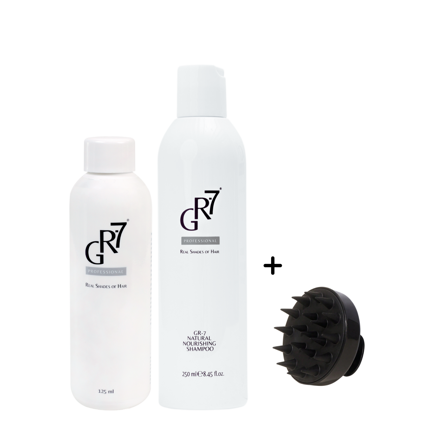 Kúra proti šedinám GR-7 Professional - tonikum + šampon + DÁREK masážní kartáč