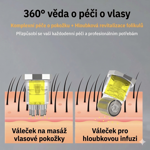 yberte si mezi mikrojehličkovou hlavicí pro hloubkovou infuzi sér nebo nerezovou kuličkovou hlavicí pro stimulaci mikrocirkulace a uvolnění svalového napětí.