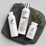 Komplexní péče zevnitř i zvenčí. Tonikum GR-7 Professional, GROWTH výživný šampon a vitamínový komplex Hair Support tvoří ucelený systém pro podporu přirozené pigmentace vlasů, zdravé vlasové pokožky a celkové vitality.